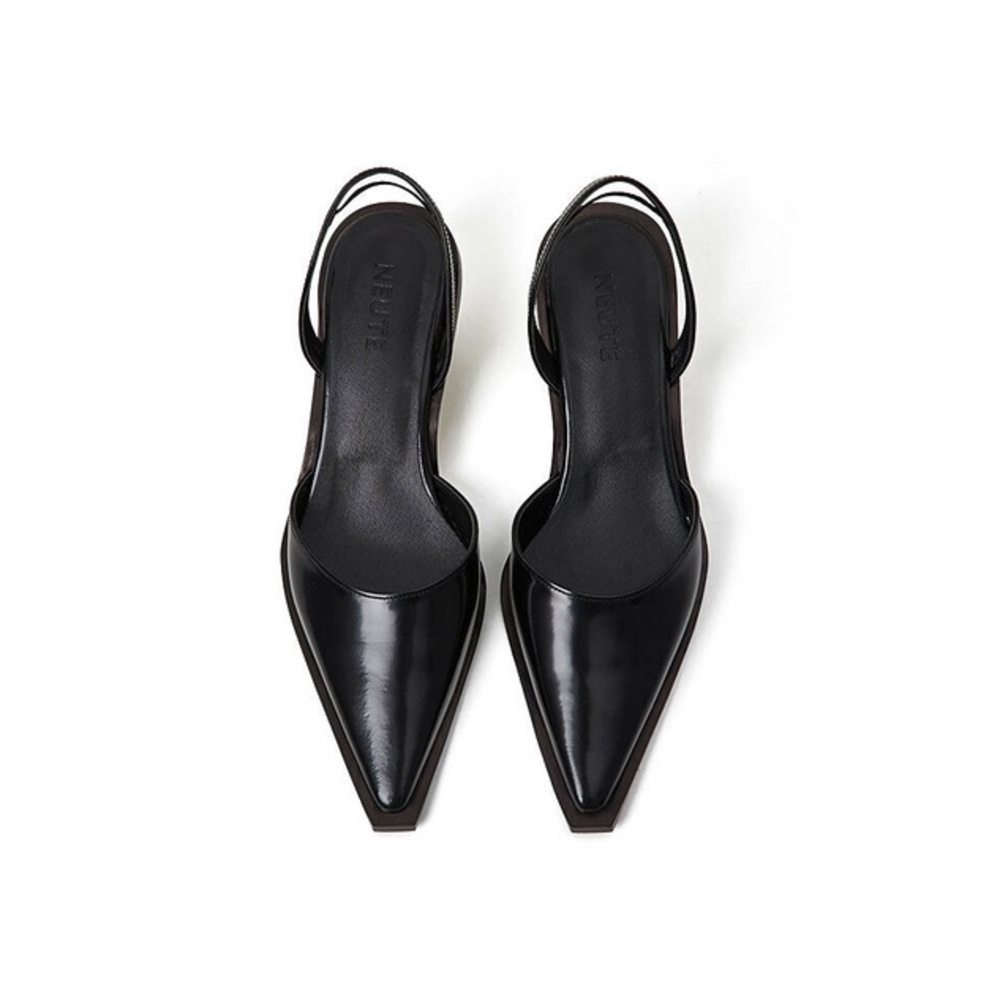Neute | Sling Back Pointed Toe Leather Mule - Picture 2 of 6